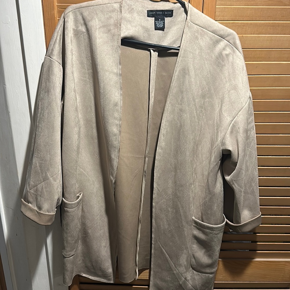 Suede, long blazer